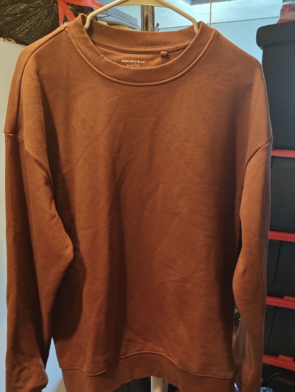 Paper Denim & Cloth Men's Rust Brown Crewneck Sweatshirt
